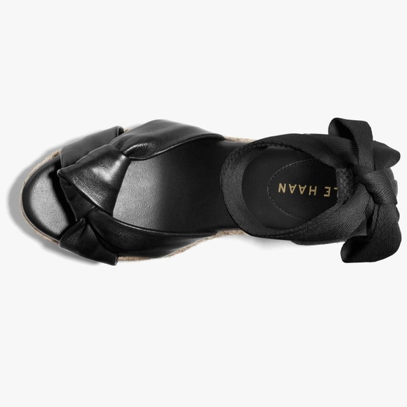 Cole Haan Cloudfeel Hampton Espadrille Wedge Sandal NWB Size 9 Black - Picture 2 of 9